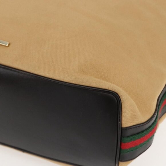 Authentic GUCCI GG Canvas Web Sherry Line Bag Beige Brown gold 001 4287 - Picture 2 of 16